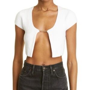 Alice + Olivia Rina Chain Detail Open Crop Cardigan S